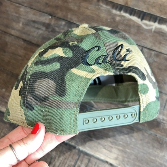 Adult California Republic Cali Camo Camouflage Snapback Flat Bill Cap - Picture 5 of 7